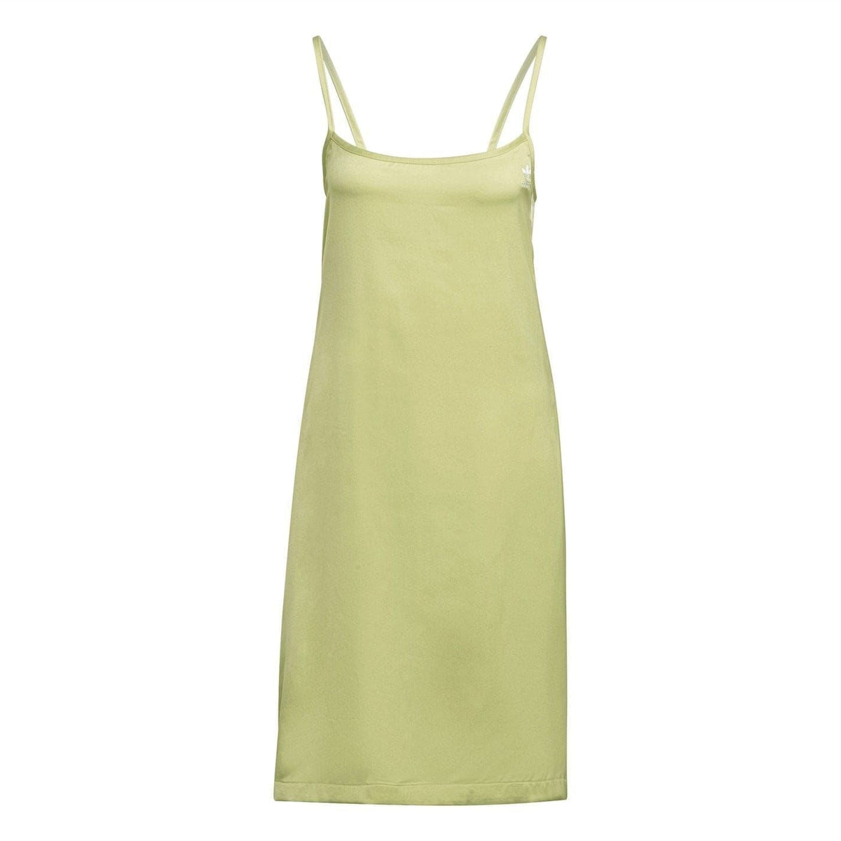 Pulse yellow square-neck midi slip dress with thin straps