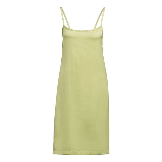 Pulse yellow square-neck midi slip dress with thin straps