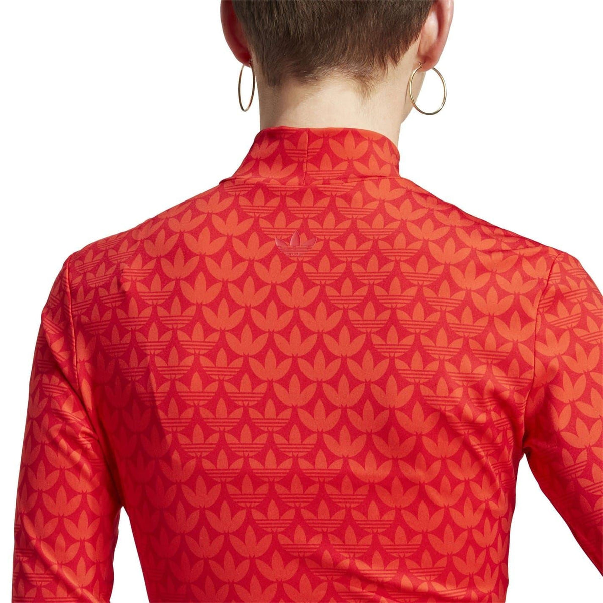 Adidas Originals women's logo bodysuit featuring a fitted top with the iconic adidas logo on the front, made of comfortable fabric.