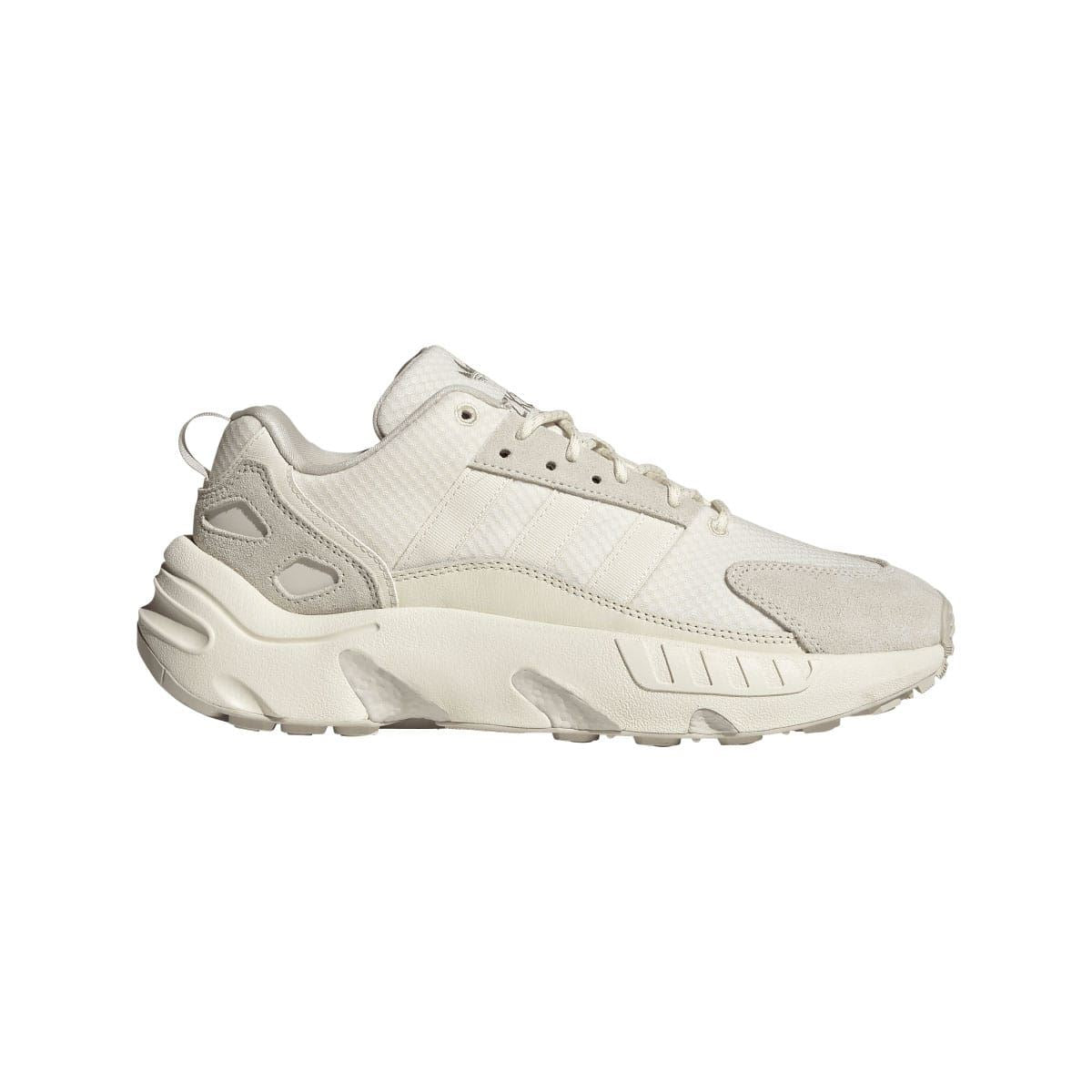 Cream adidas ZX 22 Boost trainers, lace-up front and chunky cushioned sole