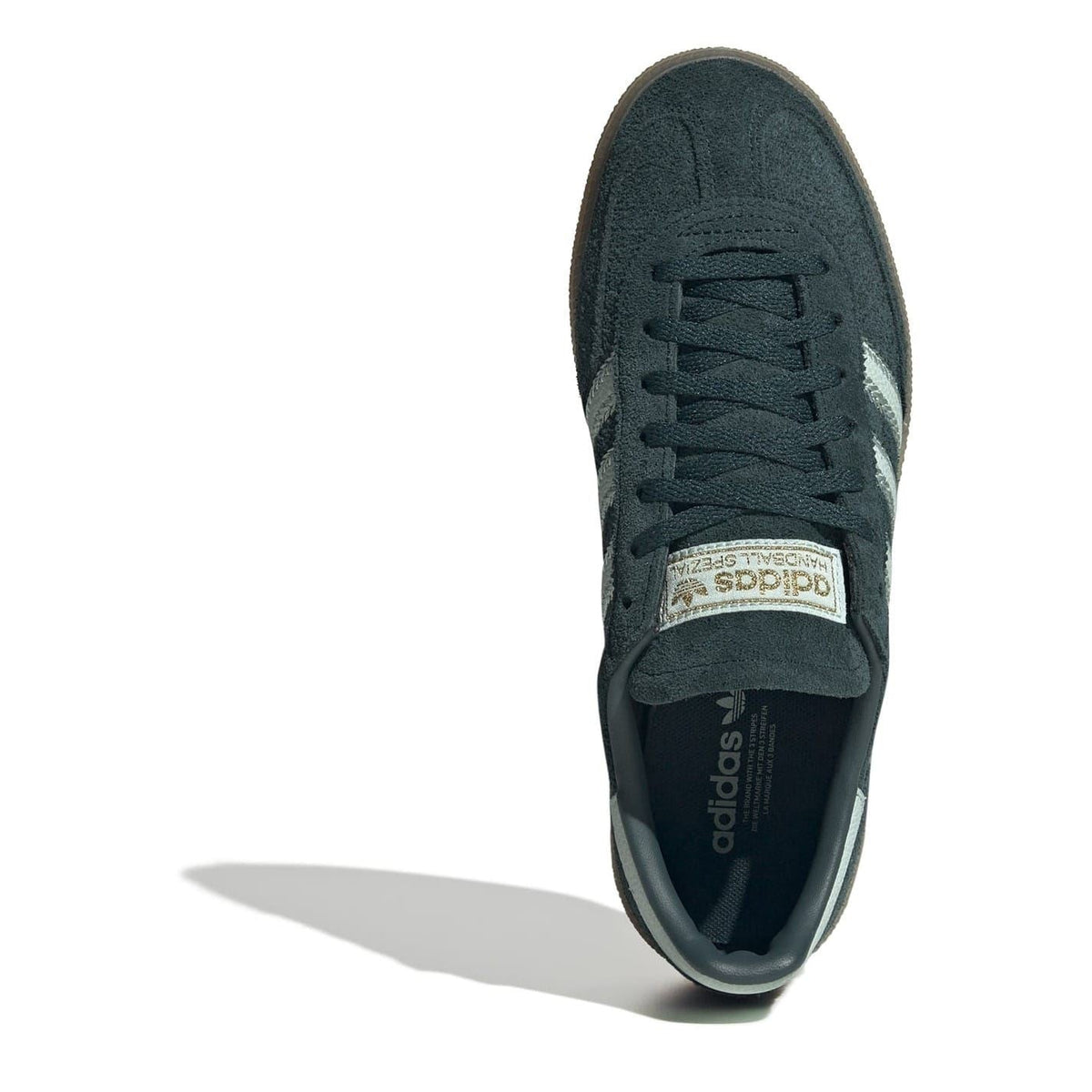 Women's Handball Spezial sneaker, dark green suede upper with lace-up front