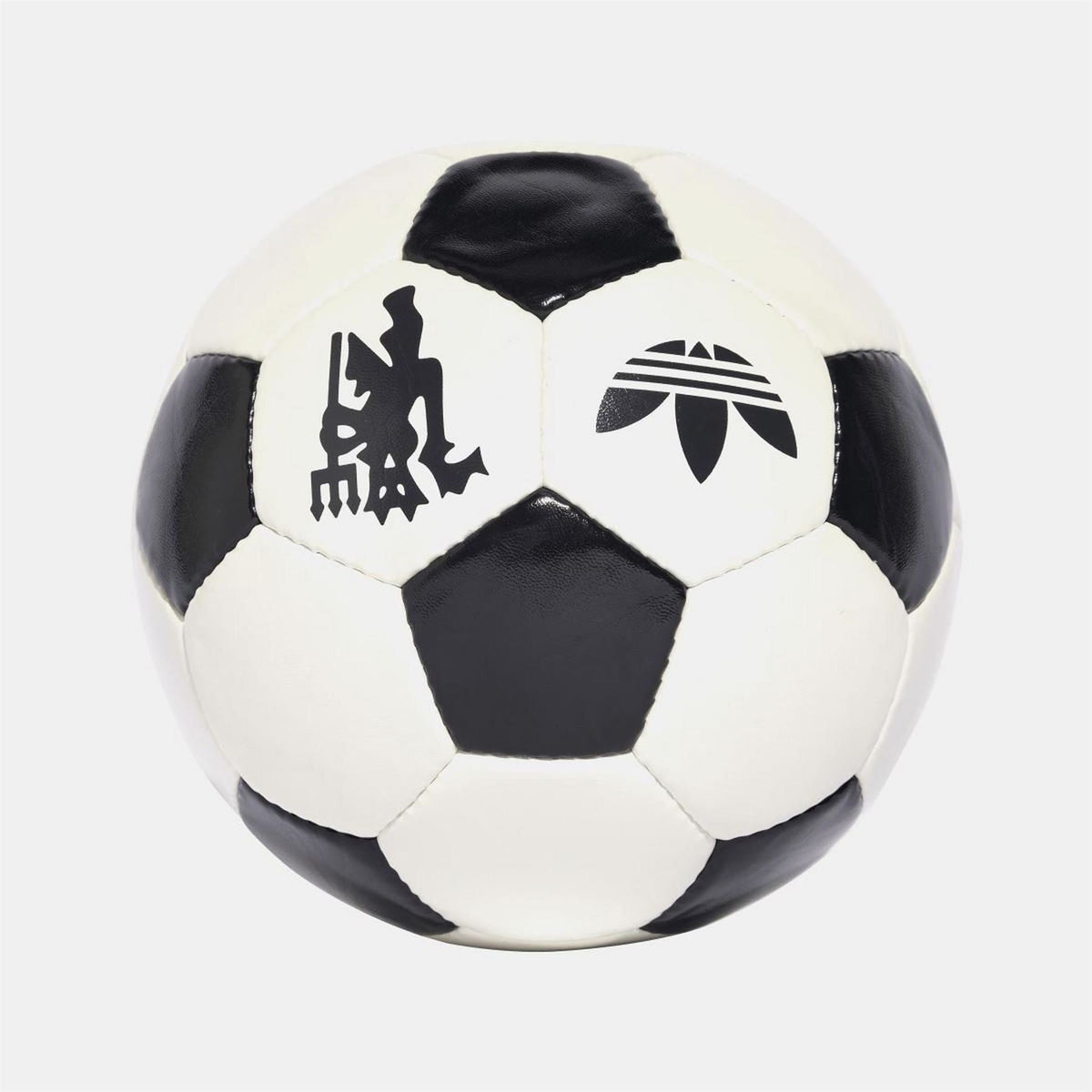 adidas Originals off-white and black soccer ball with trefoil and crest emblems