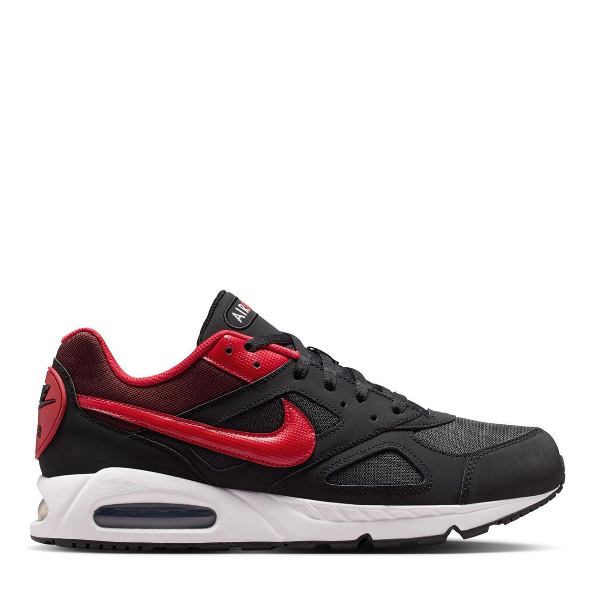 Air Max Ivo trainers in black with red swoosh, red collar and white air sole
