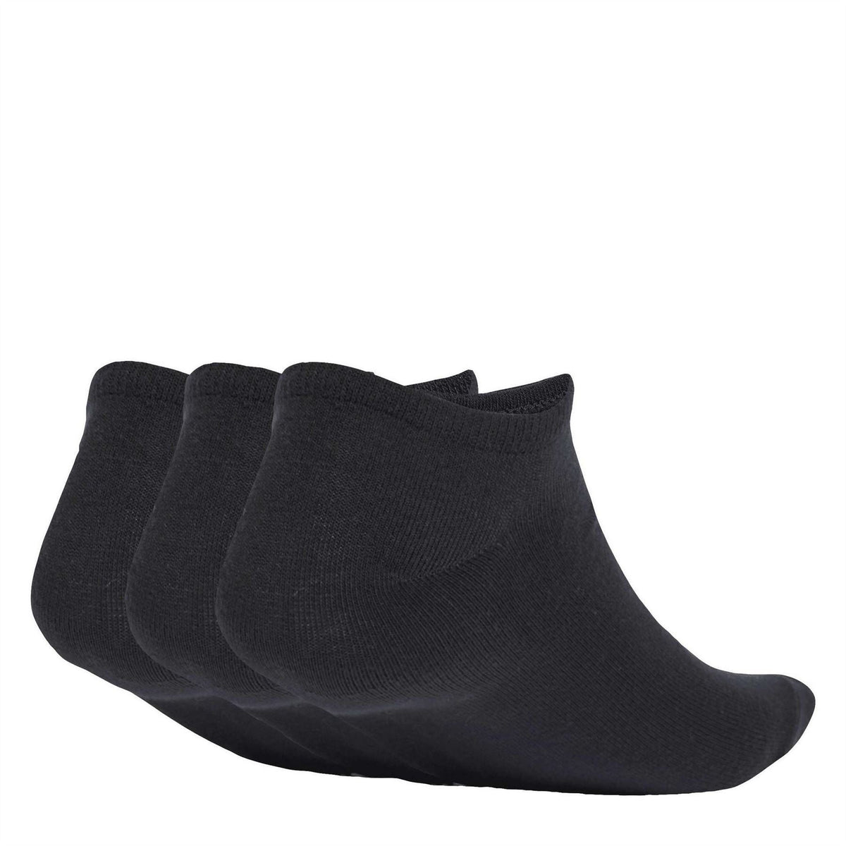Three-pack adidas Originals liner ankle socks in dark black, ribbed cuffs, logo not visible