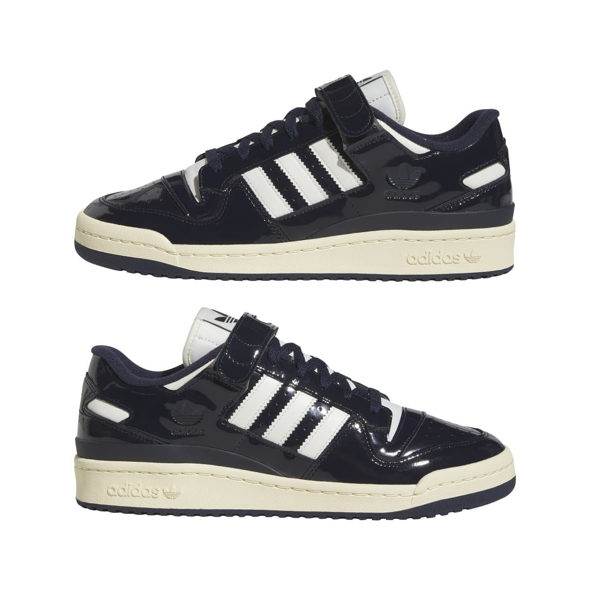adidas Forum 84 low-top trainers in dark navy with white stripes and off-white sole