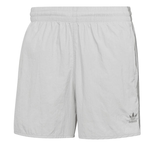 adidas Originals Sprinter shorts in light grey with elastic waistband and side seam
