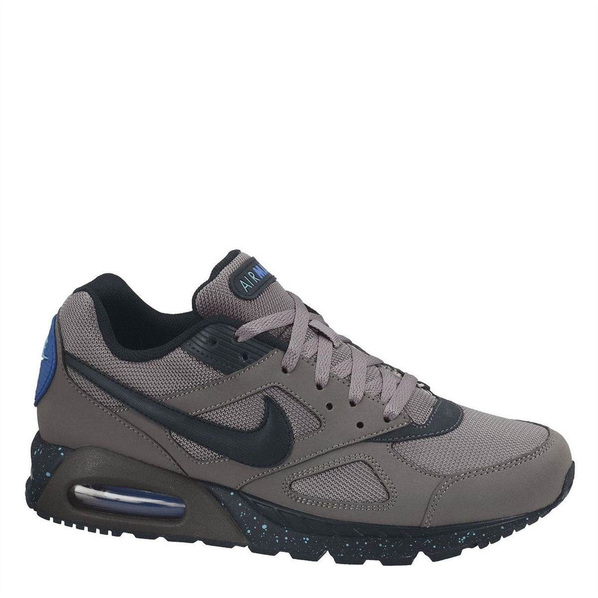 Nike Air Max Ivo trainers in grey with black swoosh and blue heel air unit