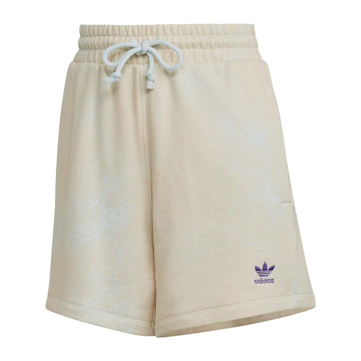 Cream adidas Originals sweat shorts with elastic waist and drawstring, side pockets