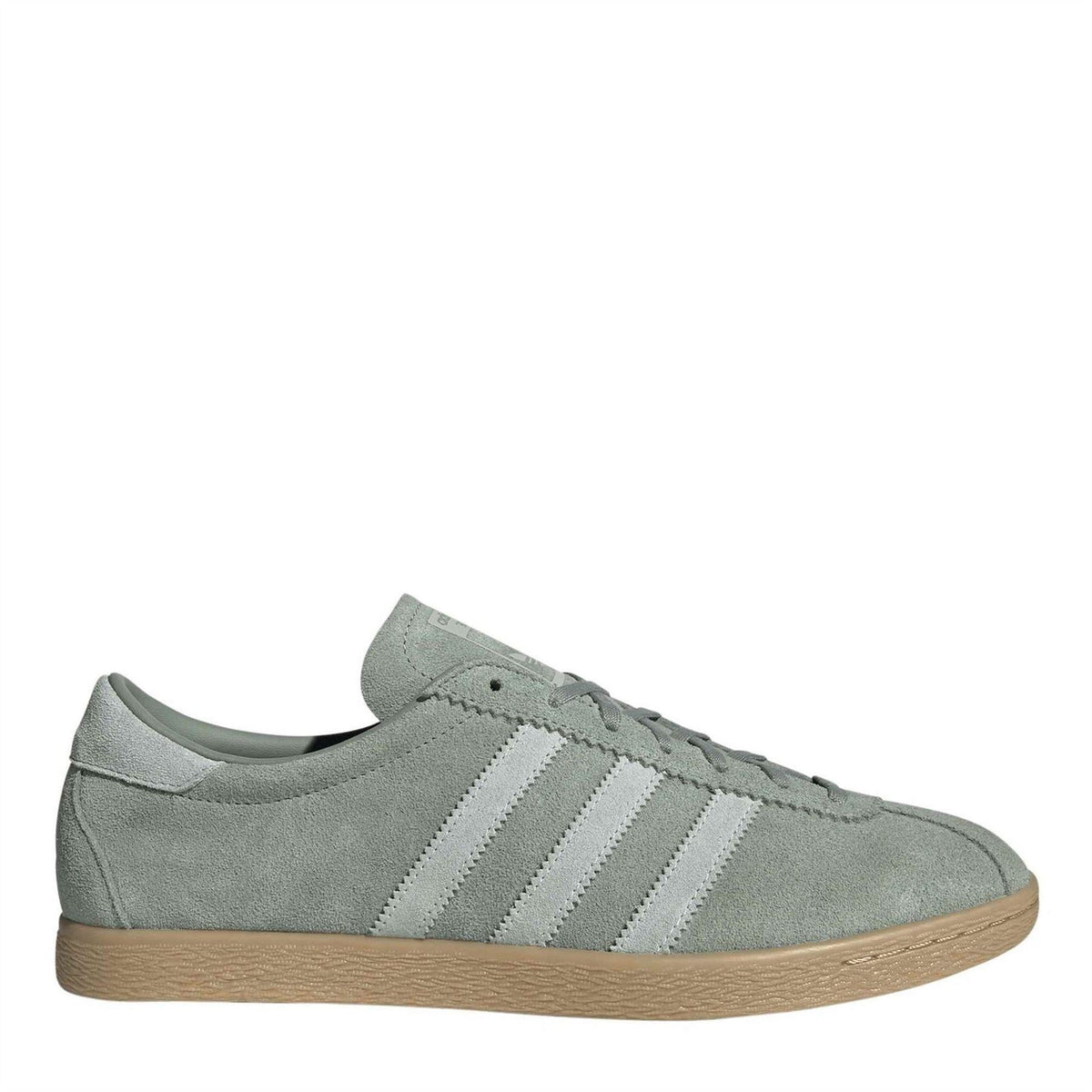 adidas Originals low-top sneakers in light green suede with white 3-Stripes and gum sole