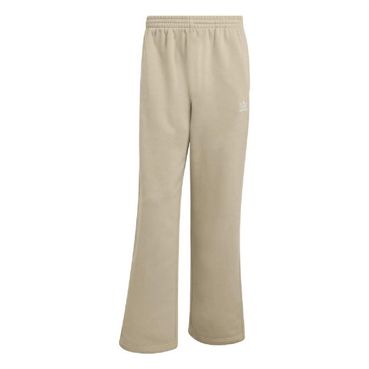 Stone khaki adidas Trefoil open-hem joggers with elastic waistband and cuff hems
