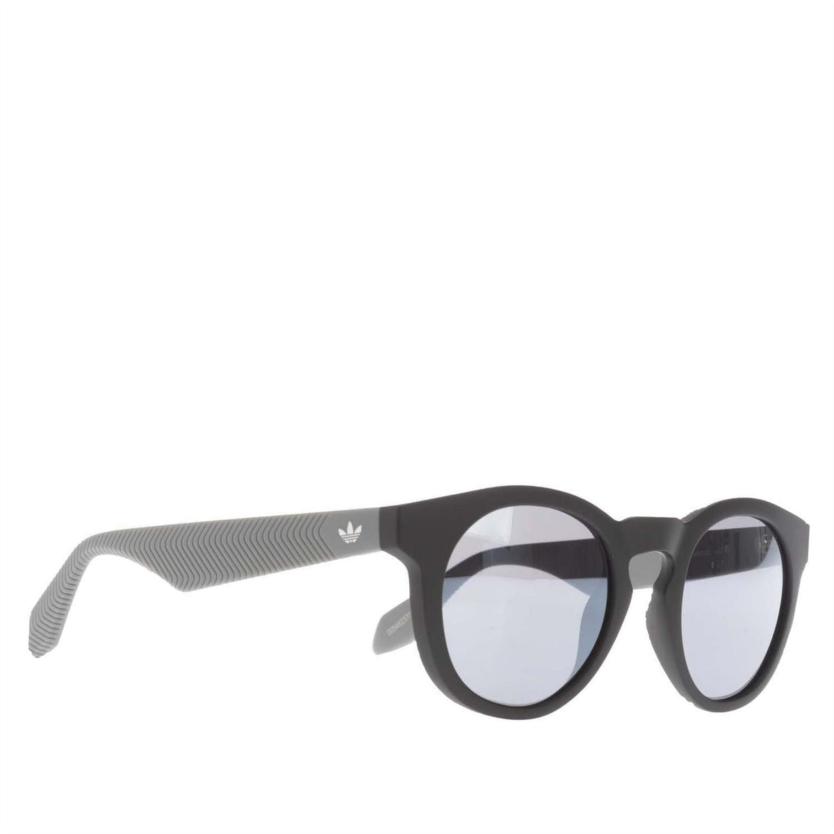 adidas Originals black sunglasses with round lenses and striped temple arms