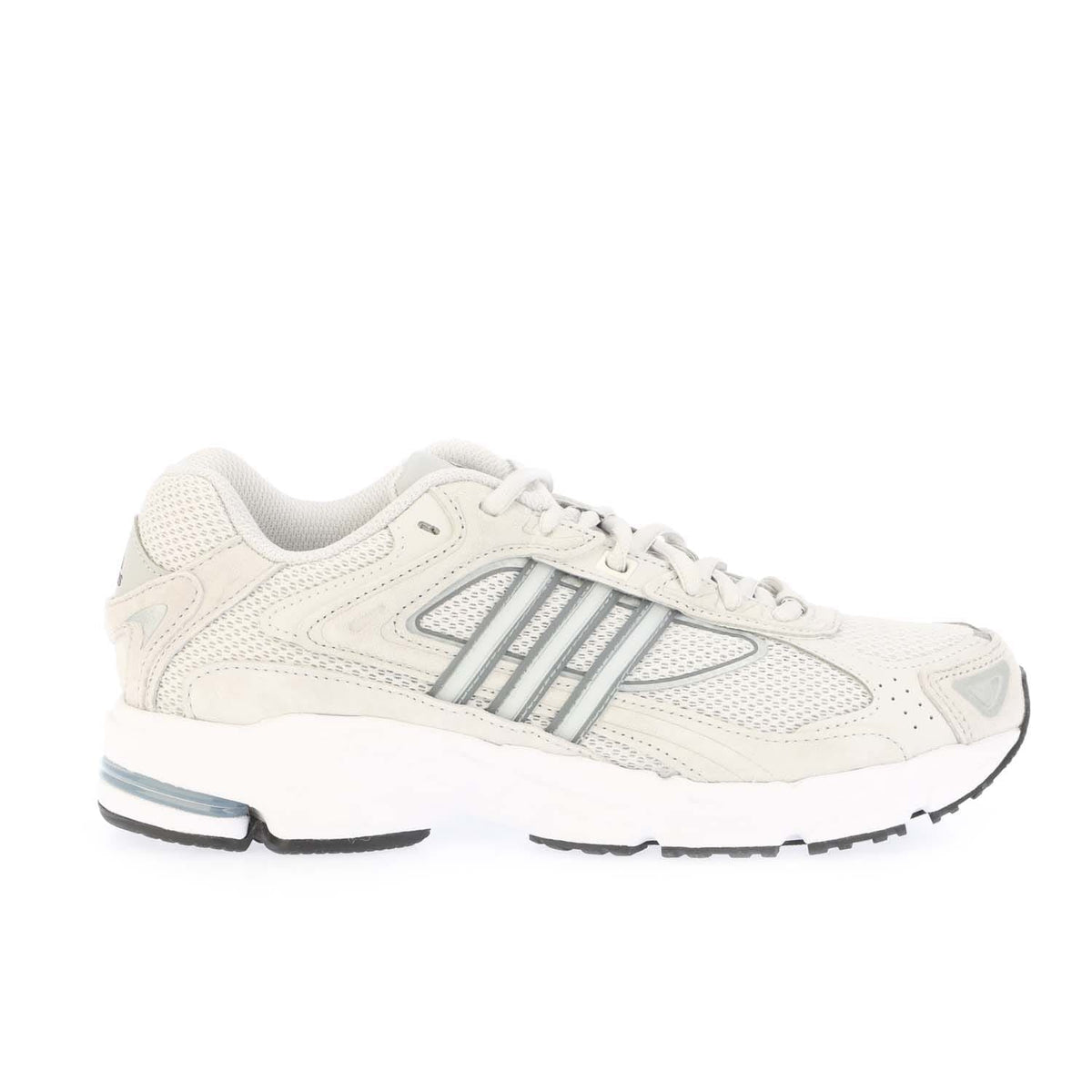 adidas Originals low-top trainers in off-white with light blue stripes and lace-up