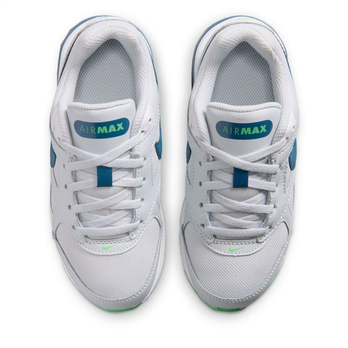 Nike Air Max Ivo kids trainers, white mesh upper with blue heel and white laces