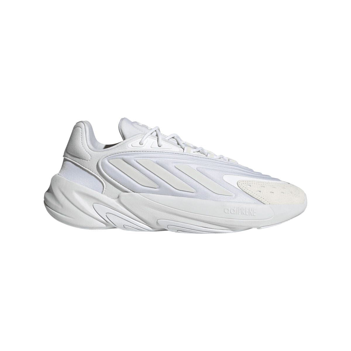 White lace-up Ozelia trainers with sculpted shell toe and chunky rubber sole