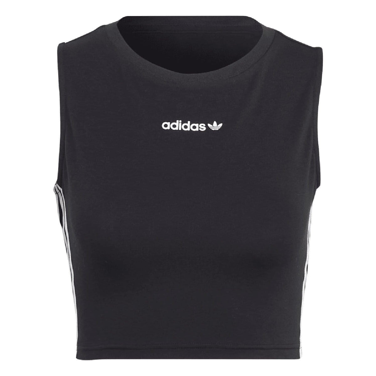 Black adidas Originals Linear tank top with small front trefoil logo