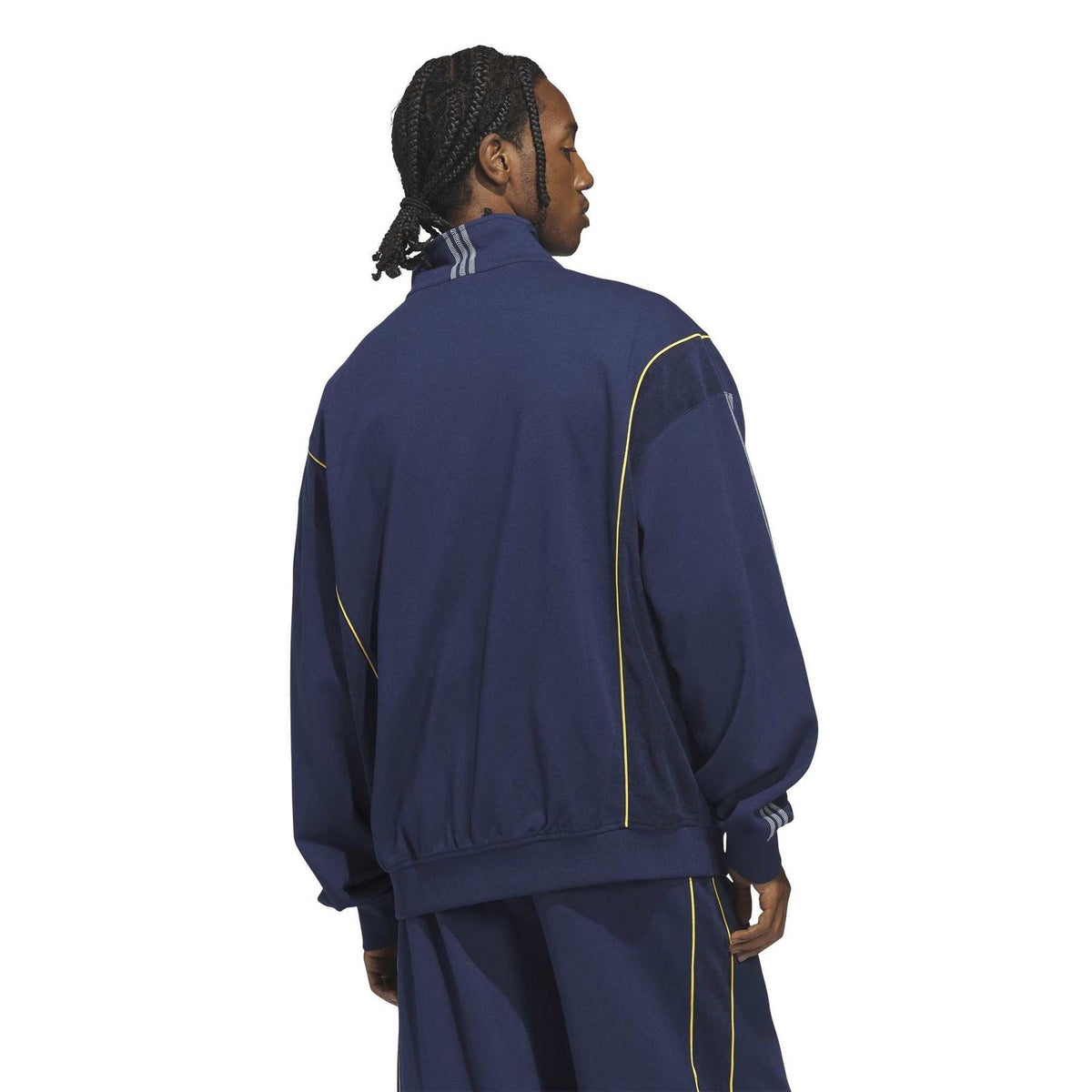 adidas Originals track jacket dark blue with side stripes on sleeves and contrast piping