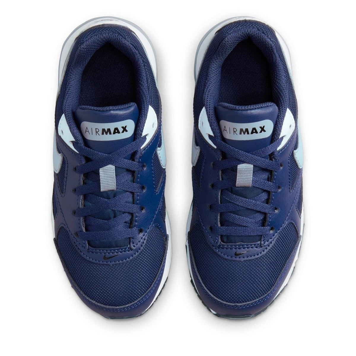 Nike Air Max Ivo trainers, front view: navy laces with white AIRMAX heel patch