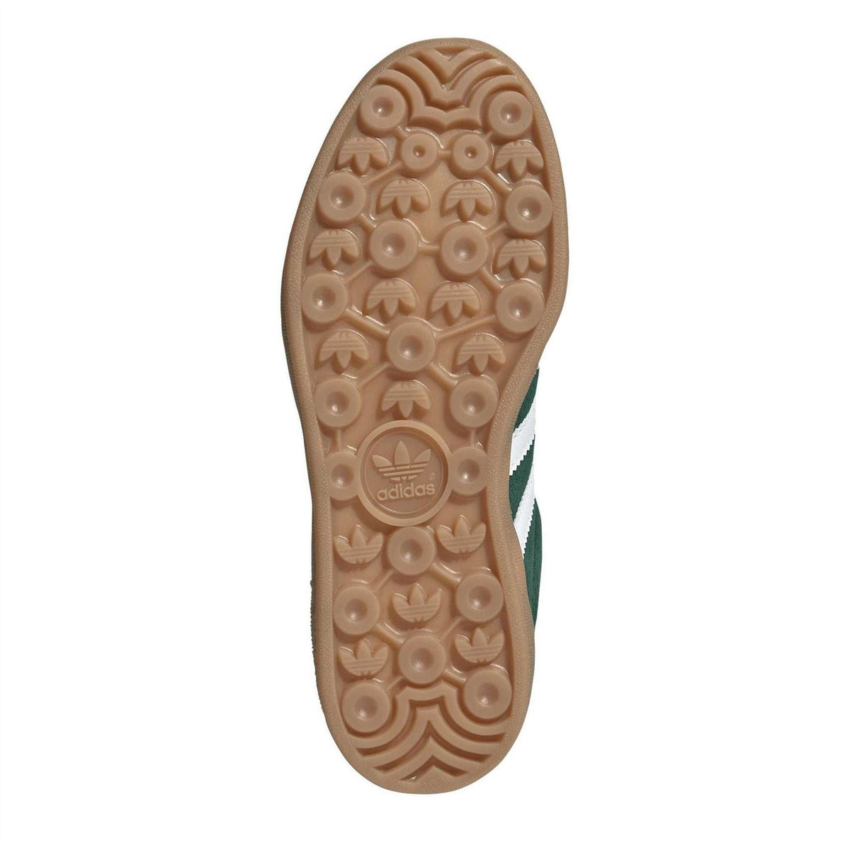 Adidas Originals indoor shoe outsole in tan gum color with textured grip pattern