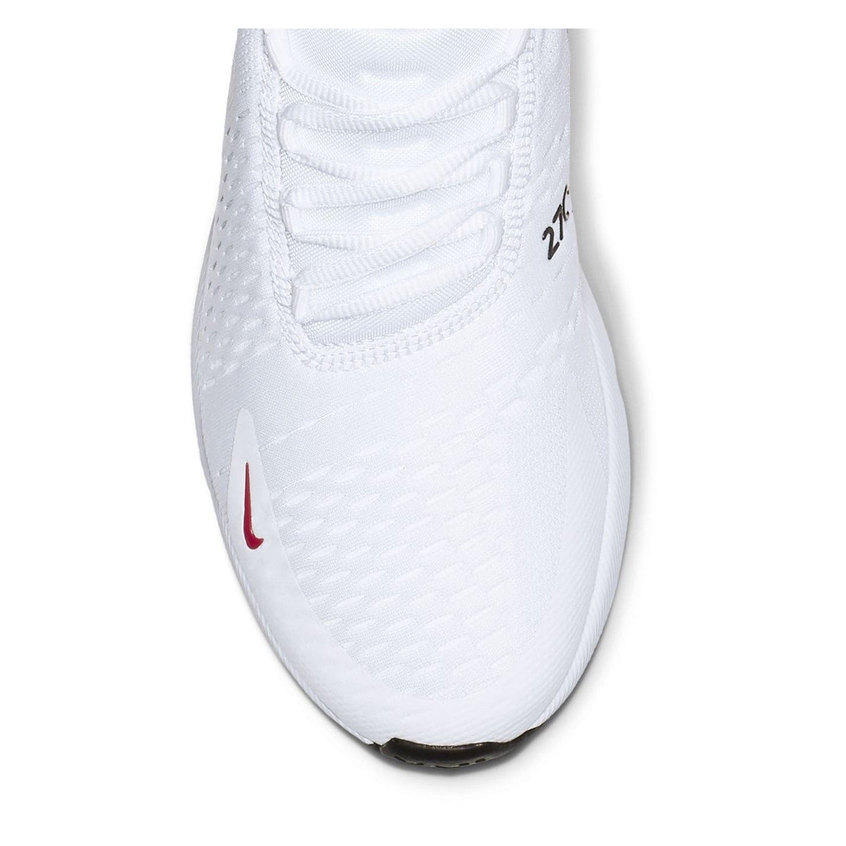 White Air Max 270 trainers with red Swoosh and textured side knit