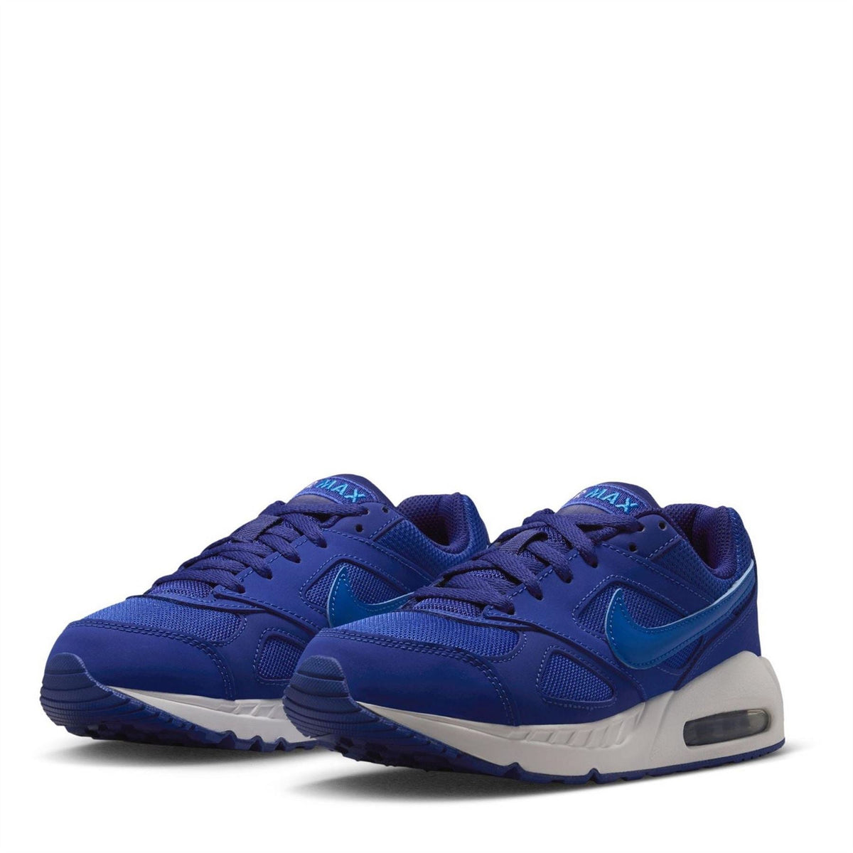 Pair of Kids Nike Air Max Ivo sneakers, navy blue with white sole and air windows