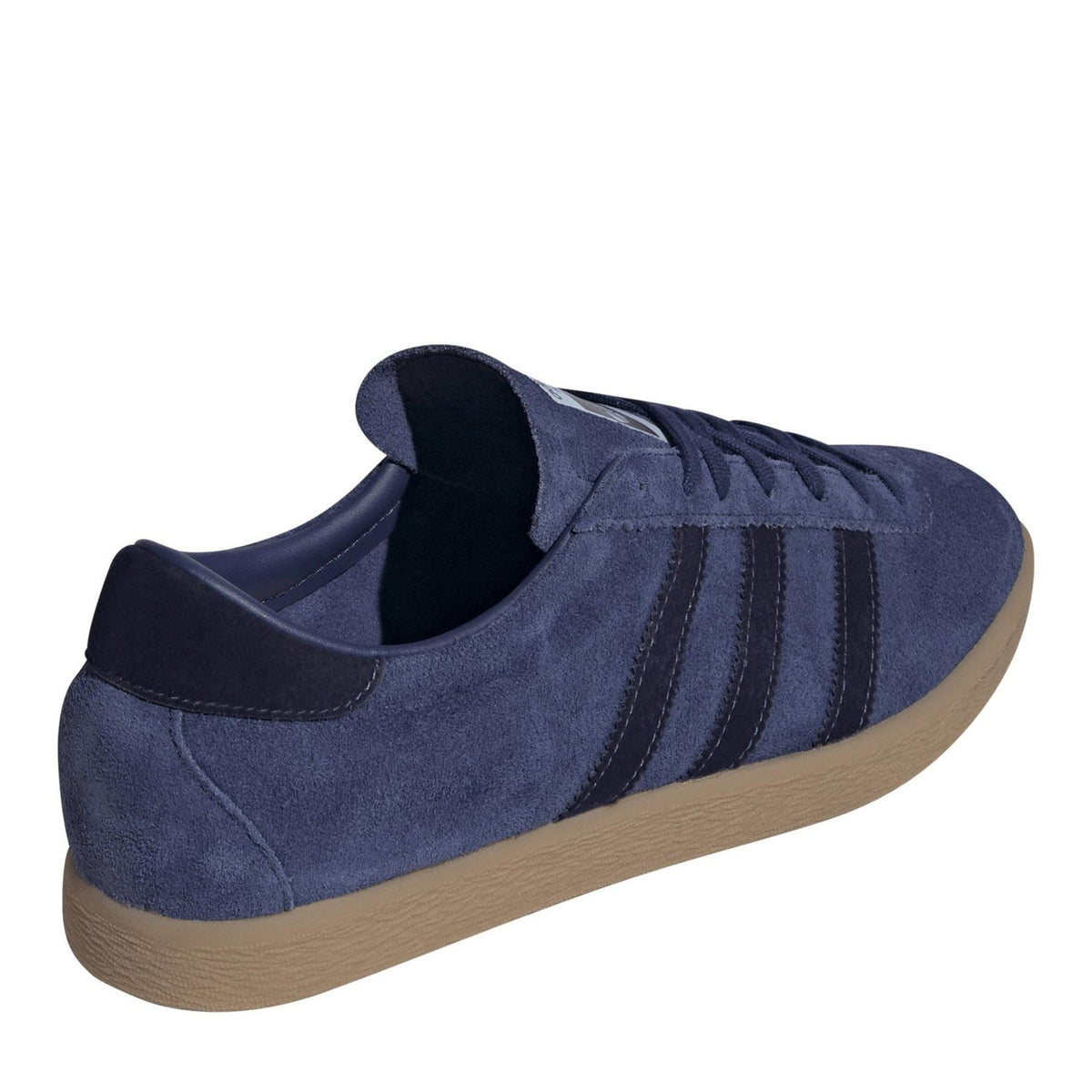 adidas Tabacco low top sneaker in dark blue suede, heel and side view
