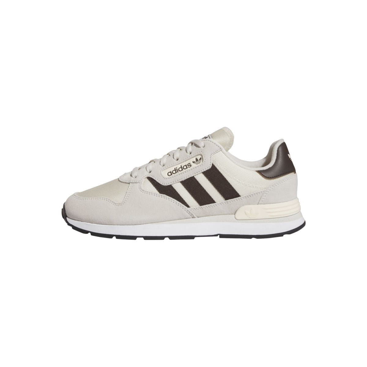 Off-white adidas Trezoid 2.0 trainers with black triple stripes and low-profile sole