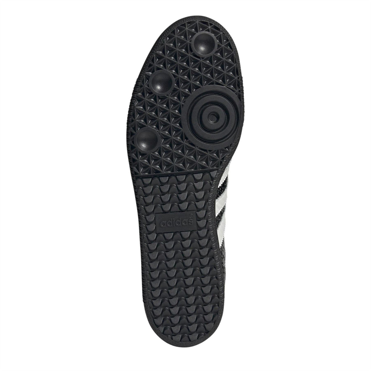 Black rubber outsole for sneakers with circular and wave tread