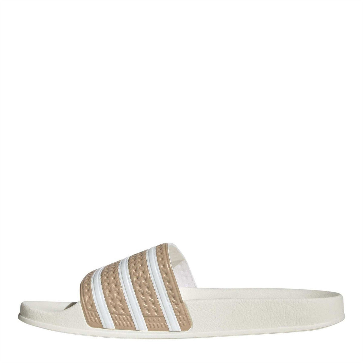 adidas Originals Adilette Slides footwear with navy blue straps and white soles, casual slide sandals for comfortable style