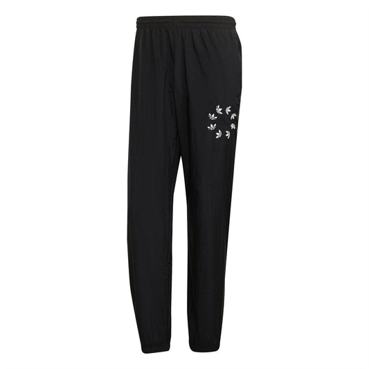 Black adidas Originals woven track pants with elastic waist and embroidered logo
