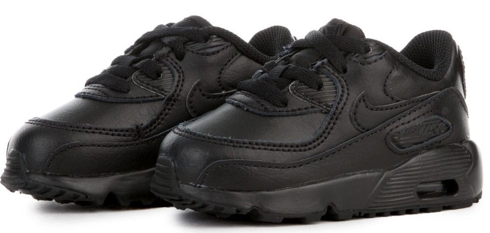 Toddler Nike Air Max 90 LTR black lace-up sneakers with Air Max sole detail