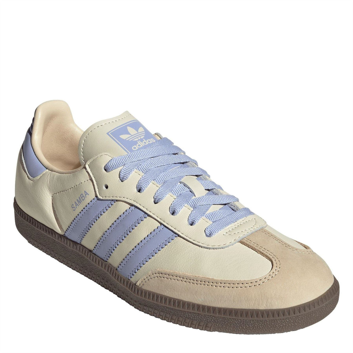 adidas Originals Samba OG trainers in black and white leather with gum sole, classic low-top footwear for casual wear