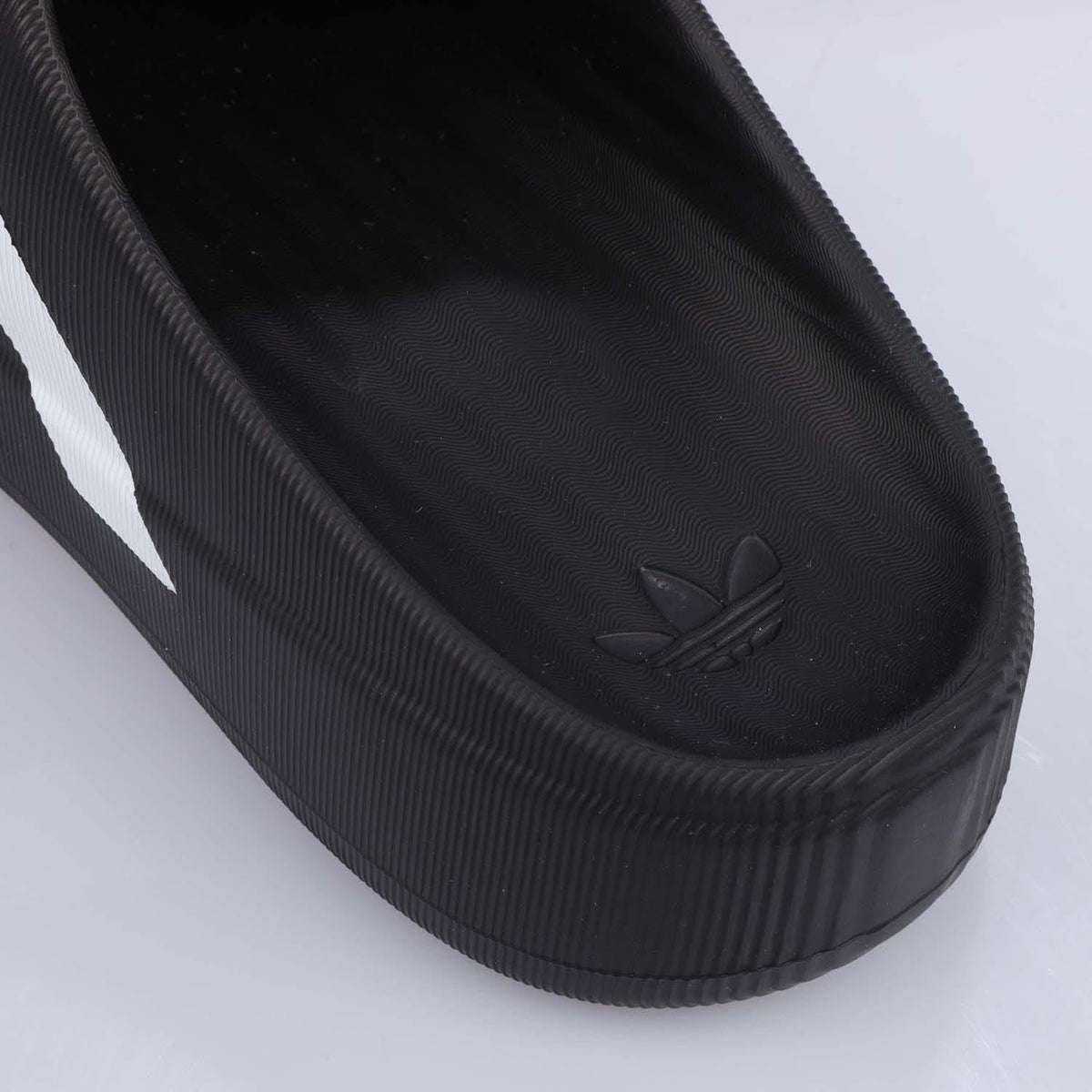 Black adidas adiFOM Superstar mule footbed with embossed trefoil logo detail