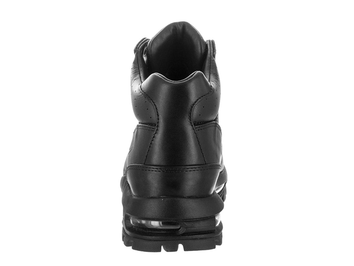 Men's Nike high-top sneakers, black back view with padded ankle and Air heel unit