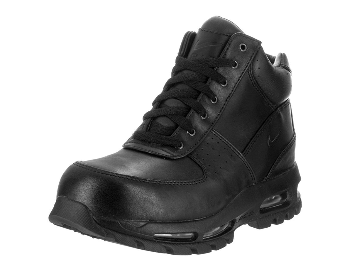 Men's Nike high-top sneakers, black leather uppers with laces and Air sole unit