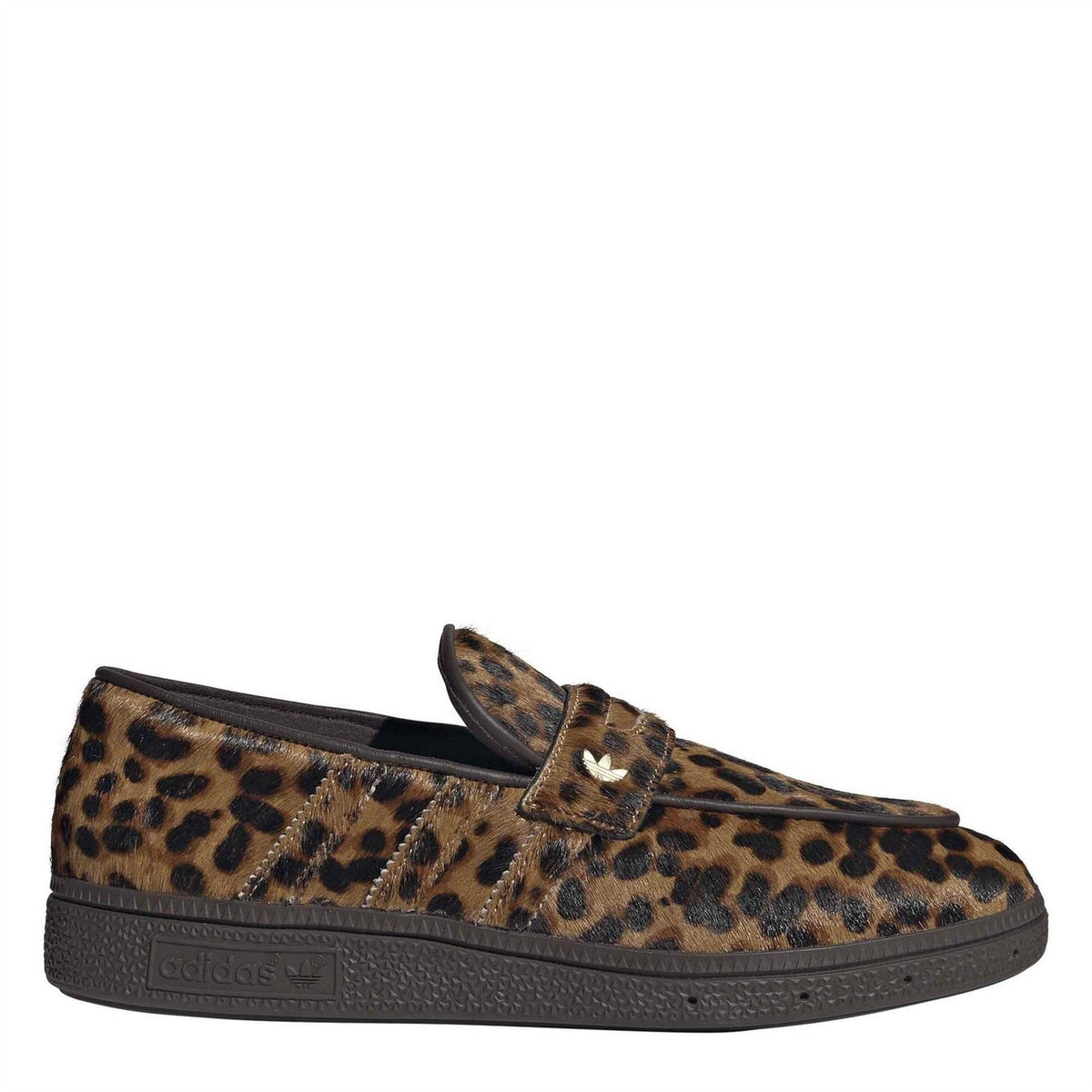adidas Originals leopard-print suede slip-on sneakers with dark rubber sole