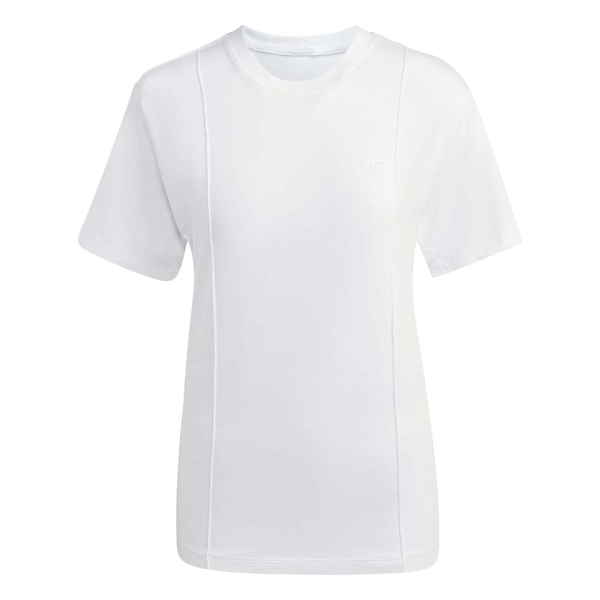 adidas Originals womens white crew-neck short-sleeve T-shirt with small chest logo