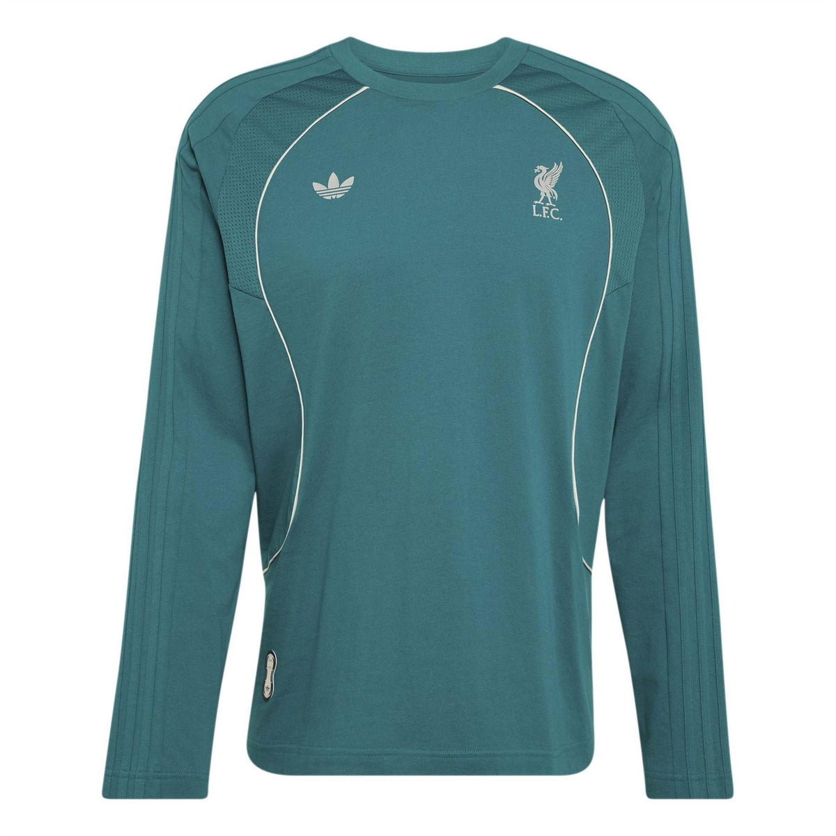 adidas Originals Liverpool raglan jersey T-shirt, teal with white LFC and adidas logos