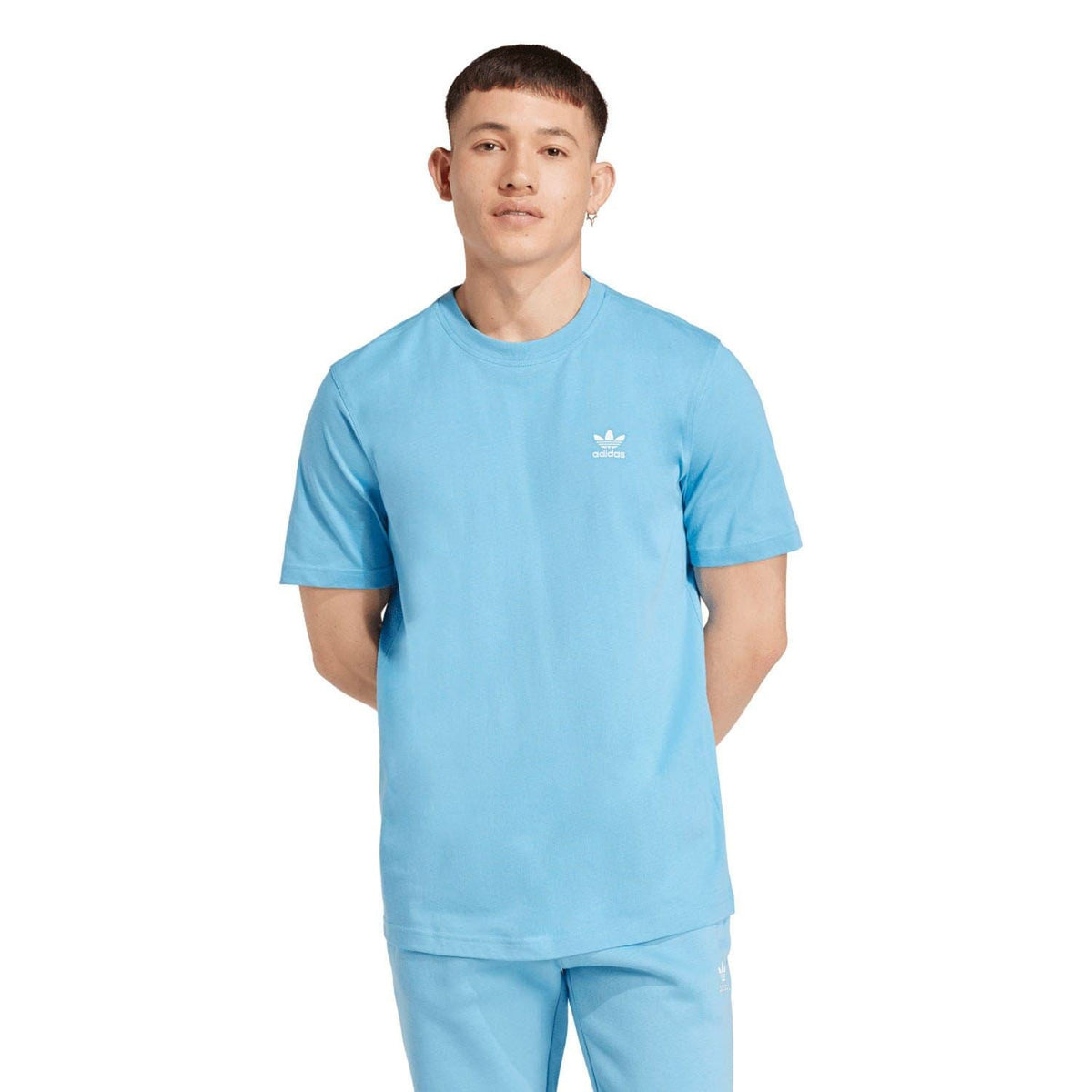 Blue adidas Originals trefoil logo T-shirt with crew neck and short sleeves