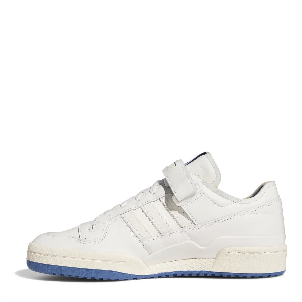 adidas Originals low top trainers, white with hook-and-loop strap and blue sole