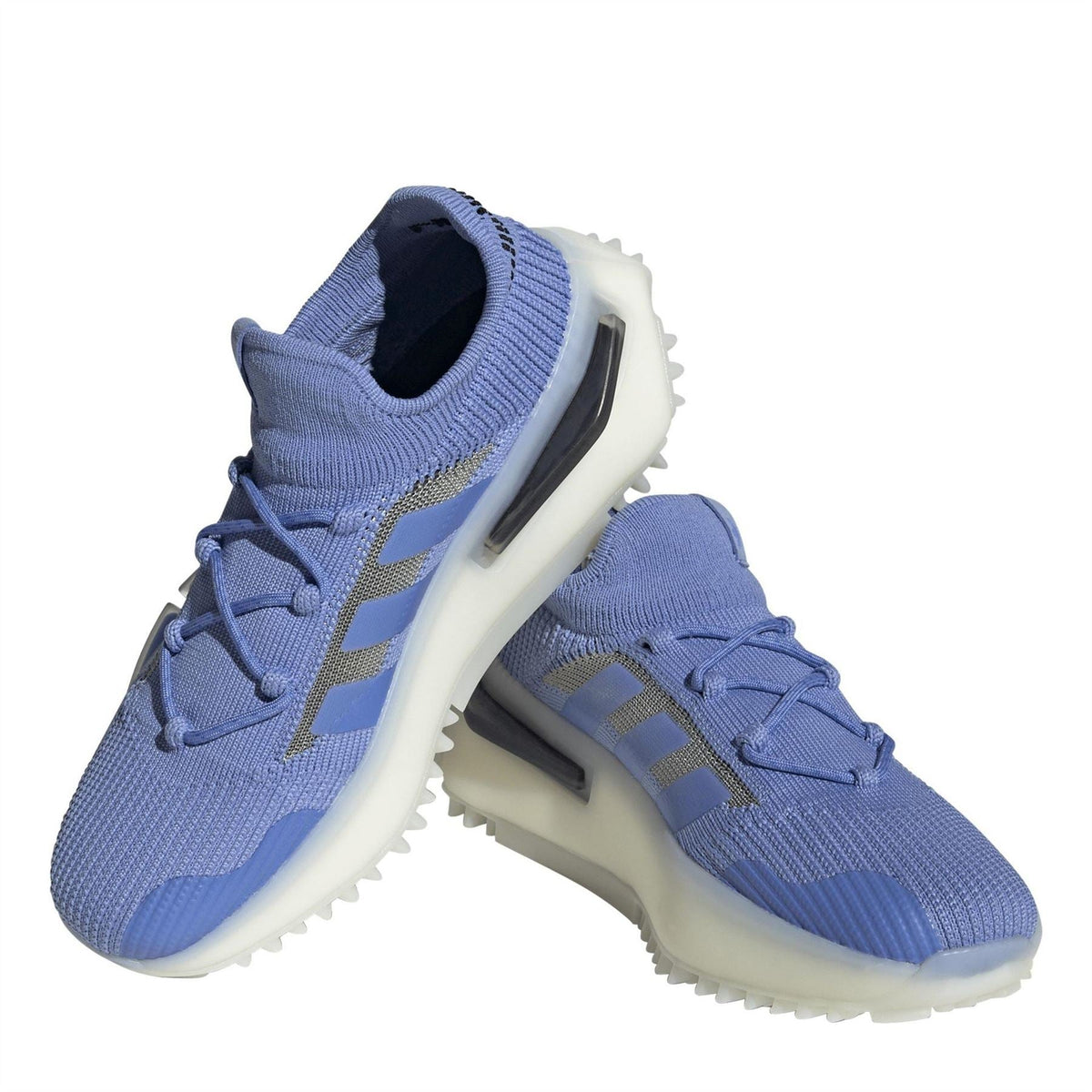 adidas Originals NMD_S1 women's sneakers, blue knit with heel collar and cushioned midsole