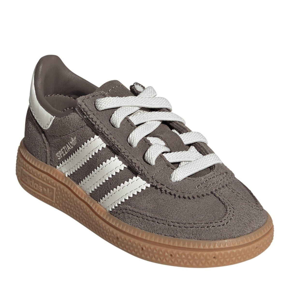 adidas Originals low-top sneakers with lace-up front, dark gray upper and gum textured sole