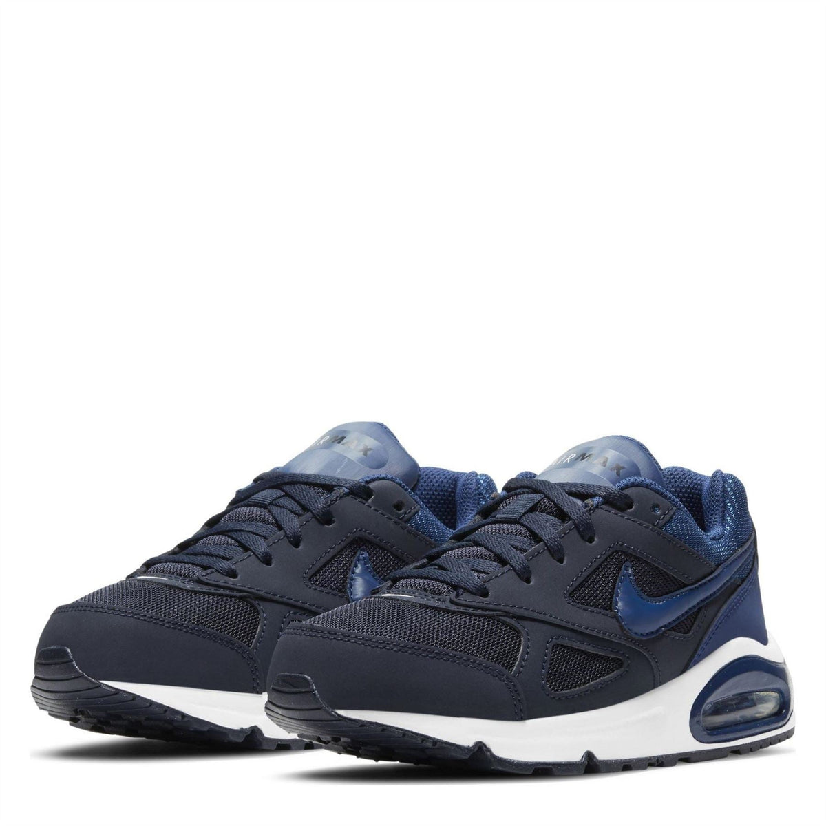 Nike Air Max Ivo kids' trainers in navy with light blue and white sole, lace-up