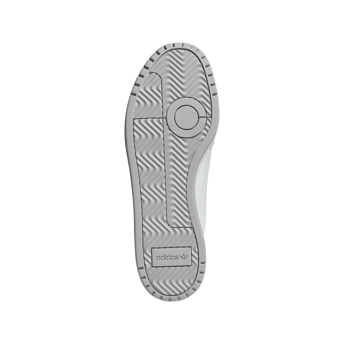 White adidas Originals NY 90 outsole view with textured tread and adidas logo