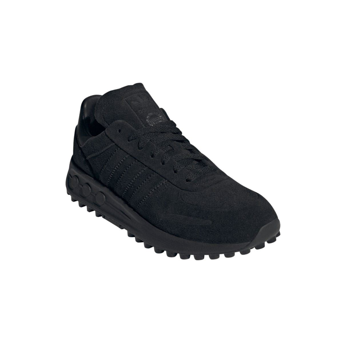 adidas Originals LA Trainer XLG sneakers in gray and black with white accents, featuring a sporty design and cushioned sole