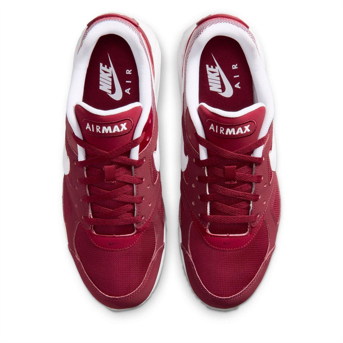 Burgundy Nike Air Max Ivo trainers, front view with laces and Air Max text