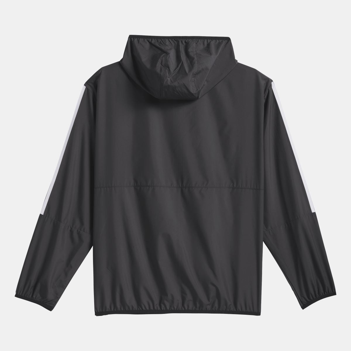 Black adidas Originals hooded windbreaker jacket with full-zip and three-stripe sleeves