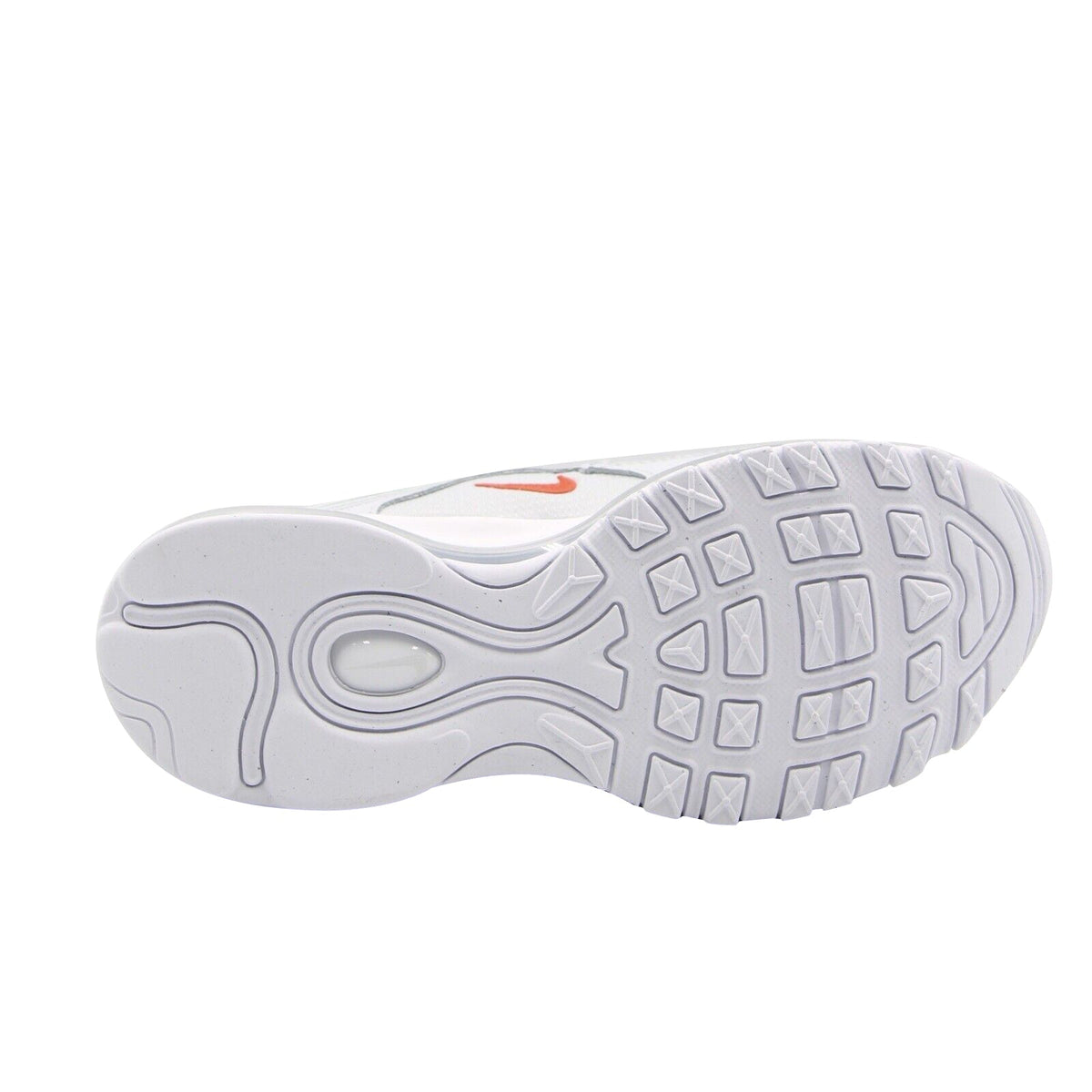 Kids sneaker outsole with white tread and visible Air Max cushioning under the forefoot