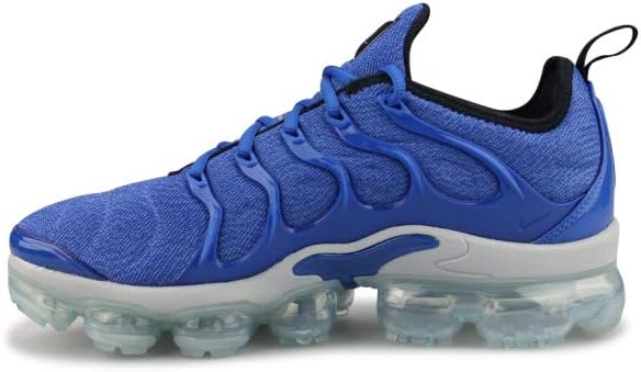 Men's Nike Air Vapormax Plus sneakers, blue knit upper and clear air cushion sole
