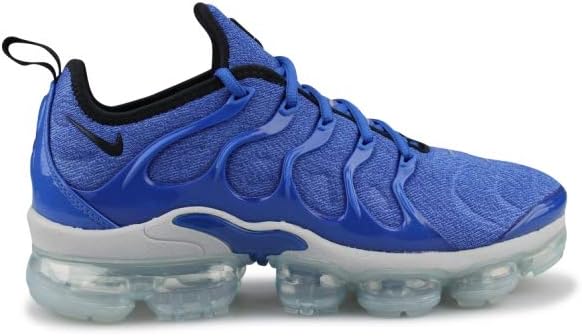 Men's Nike Air Vapormax Plus sneakers in blue with black accents, translucent air sole