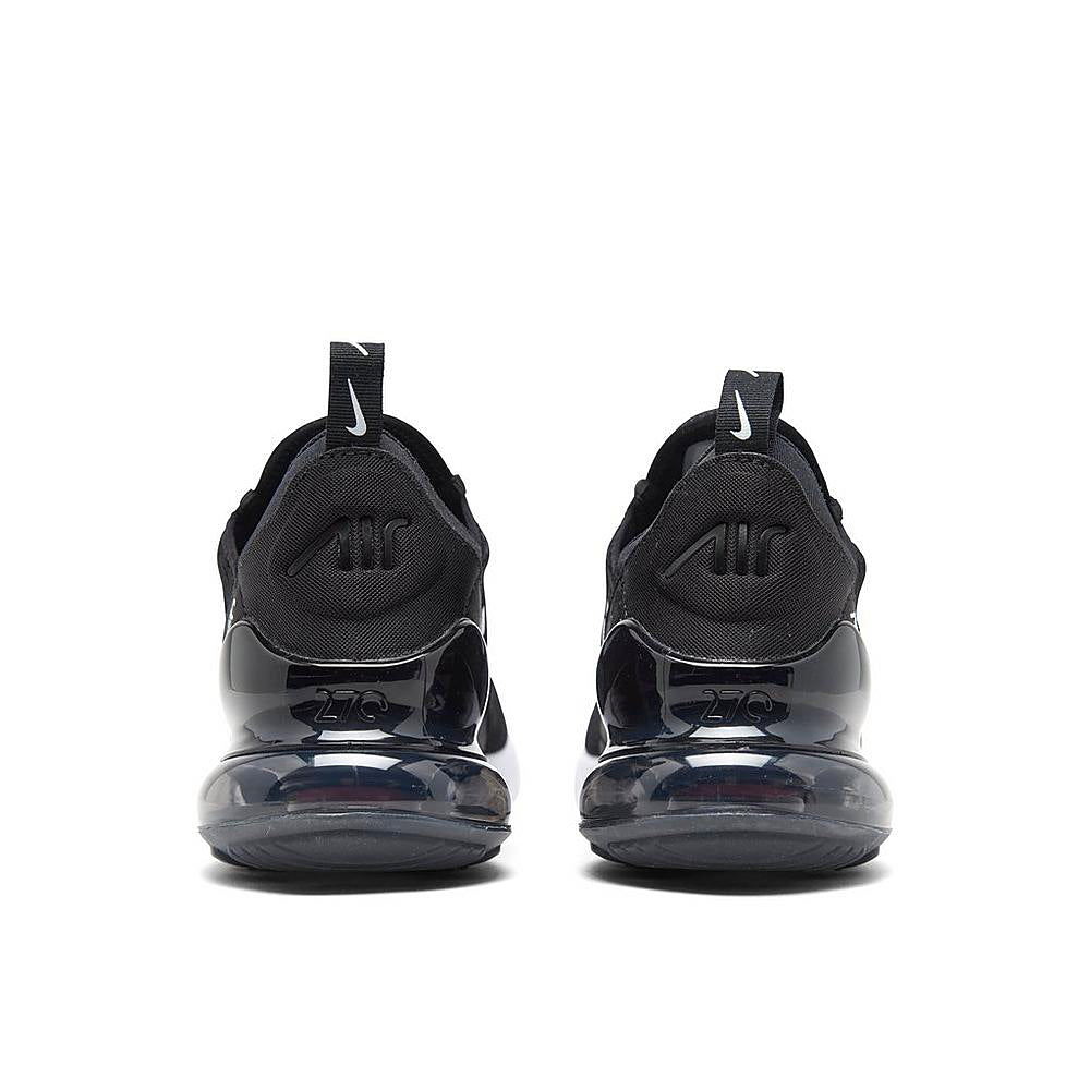 Kids Nike Air Max 270 sneaker heels, black back with visible air unit cushioning